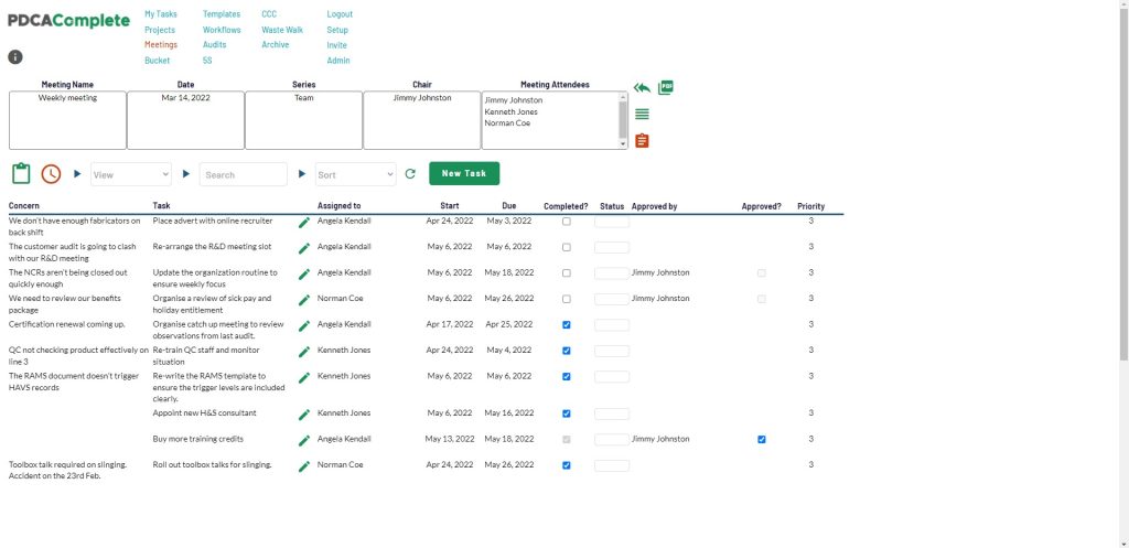 Brilliant at the basics - meeting minutes and actions