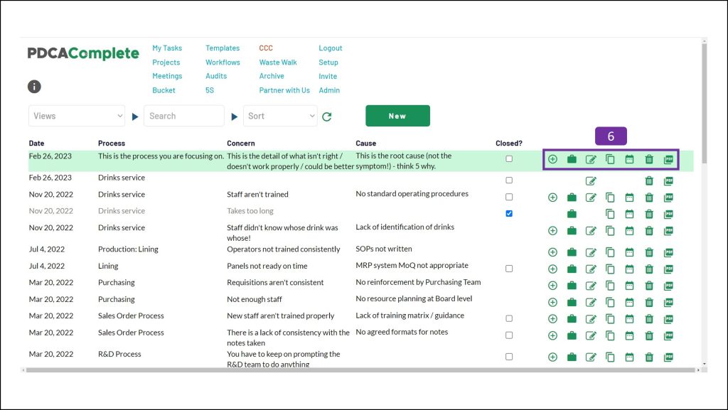 CCC navigation - continuous improvement management