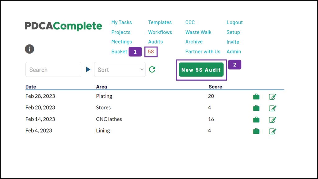 5s audit - PDCA Complete